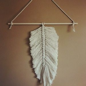 Macrame feather hanging or just feather